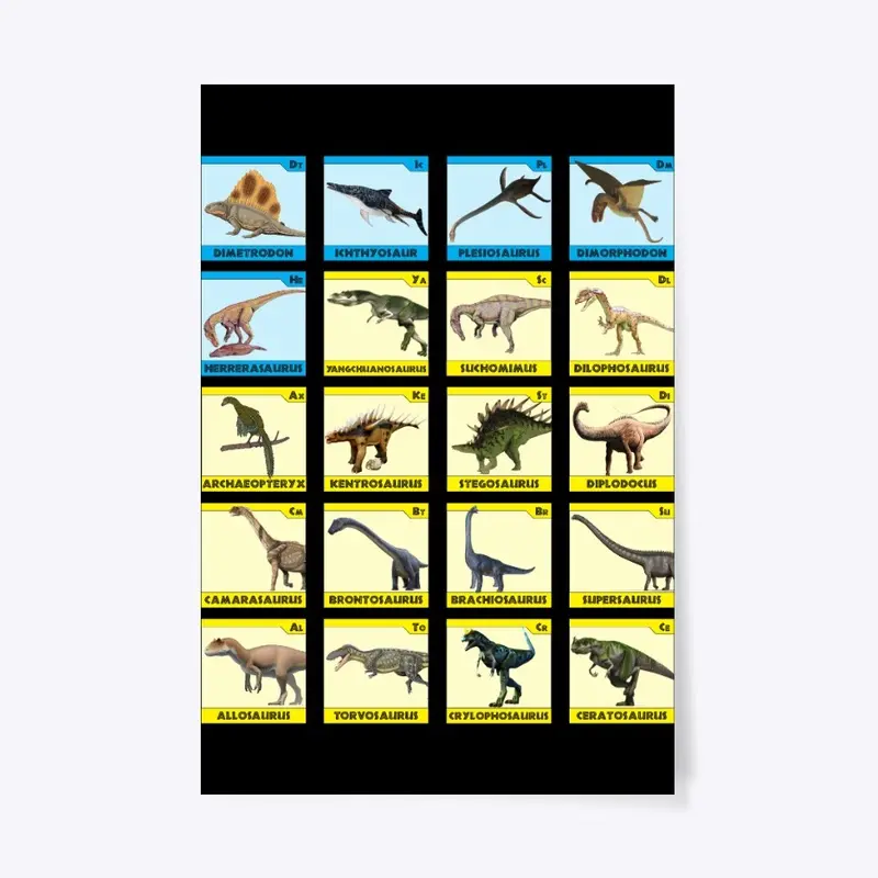 65 MCMLXV Jurassic Dinosaurs Chart