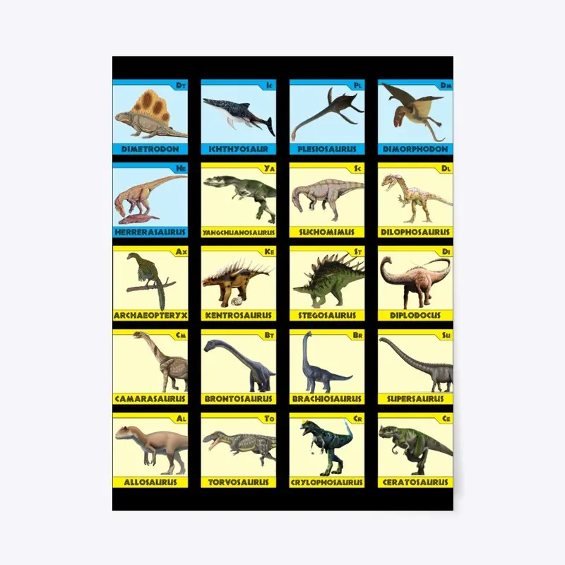 65 MCMLXV Jurassic Dinosaurs Chart